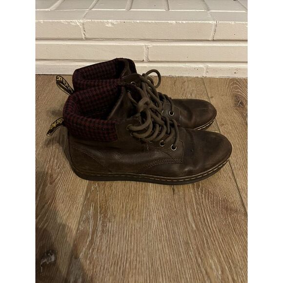 Dr. Martens Maelly Boots Womens 7 Brown Leather Combat High - Picture 1 of 8